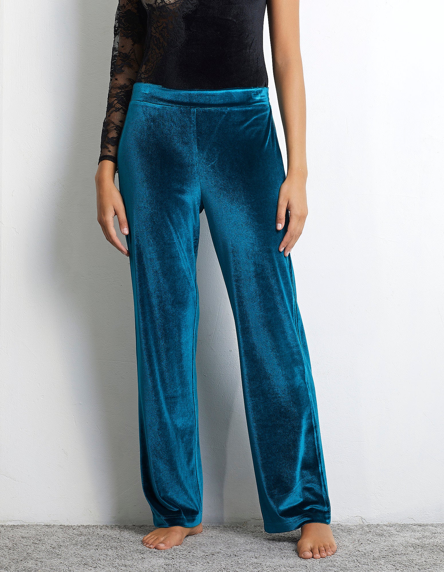 Velvet Party Woman Full-long trousers