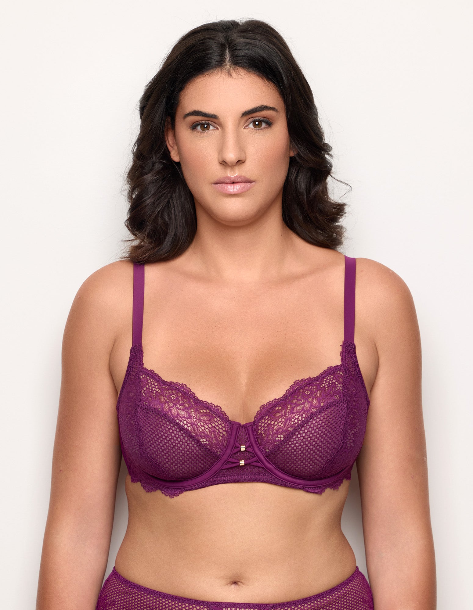 Catchy Balcony Bras LACE FLOUNCE + NET Woman