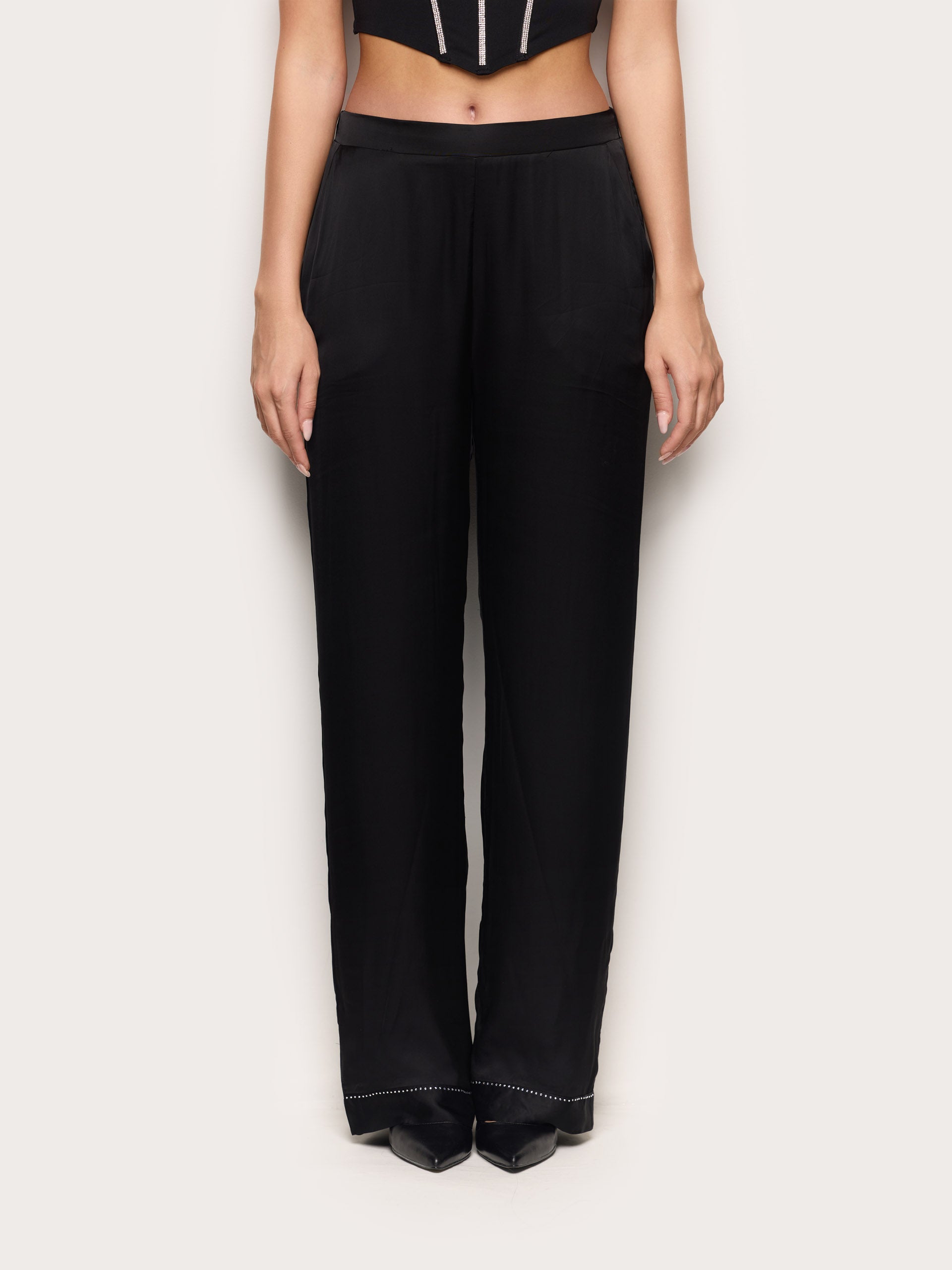 Bright Satin Trousers VISCOSE SATIN Woman