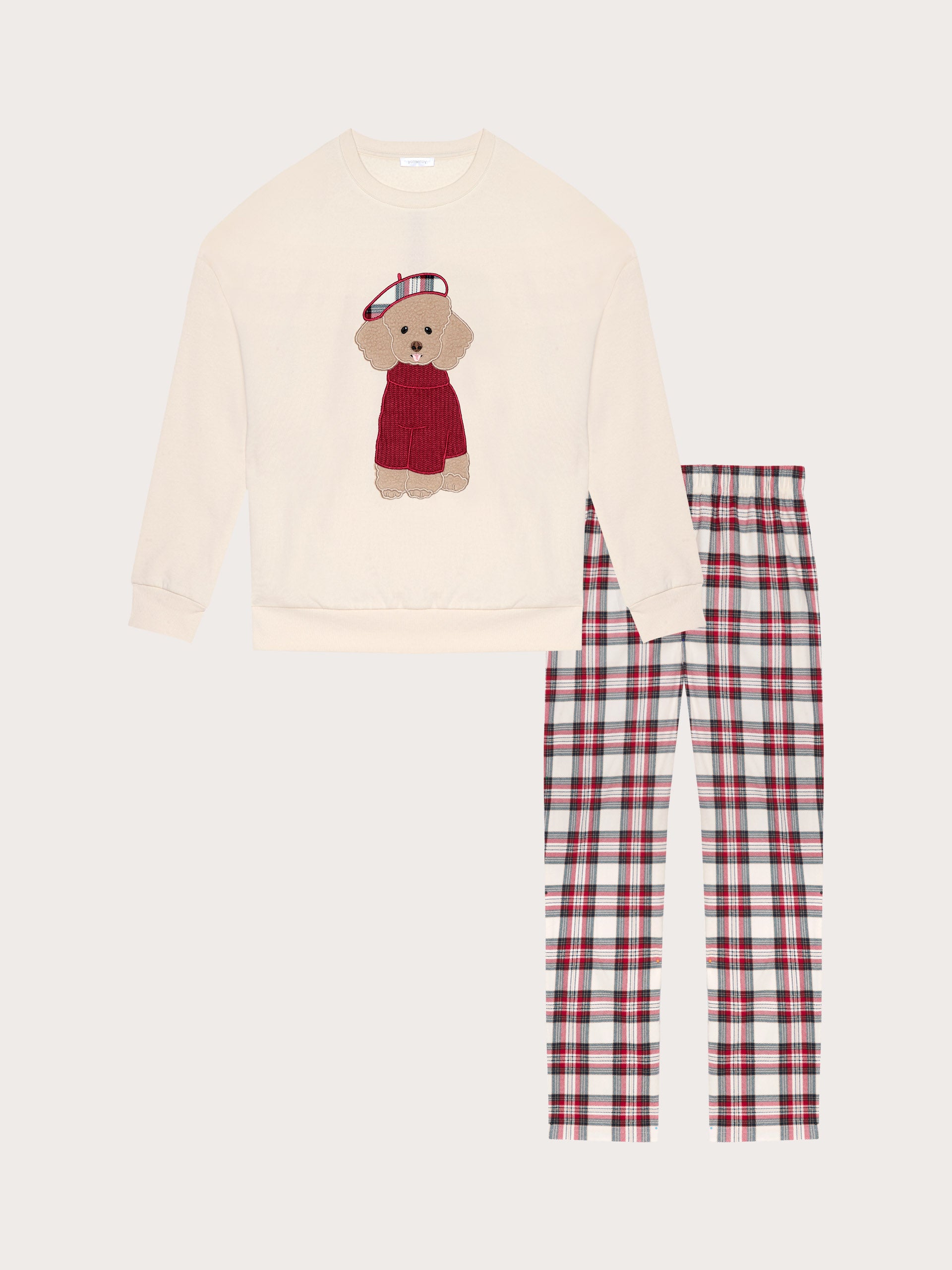Winter Poodle Pyjamas INSIDE BRUSHED FRENCH TERRY Woman