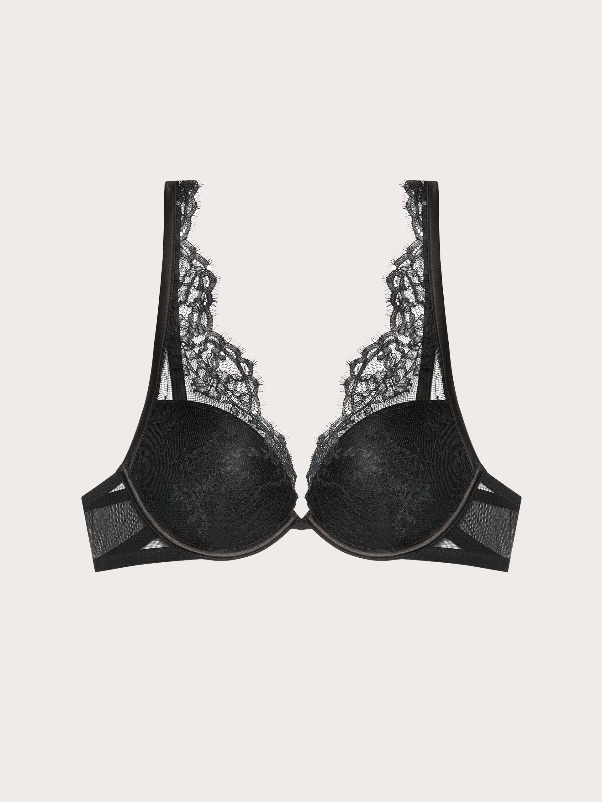Black Shadow Woman Push Up Bras