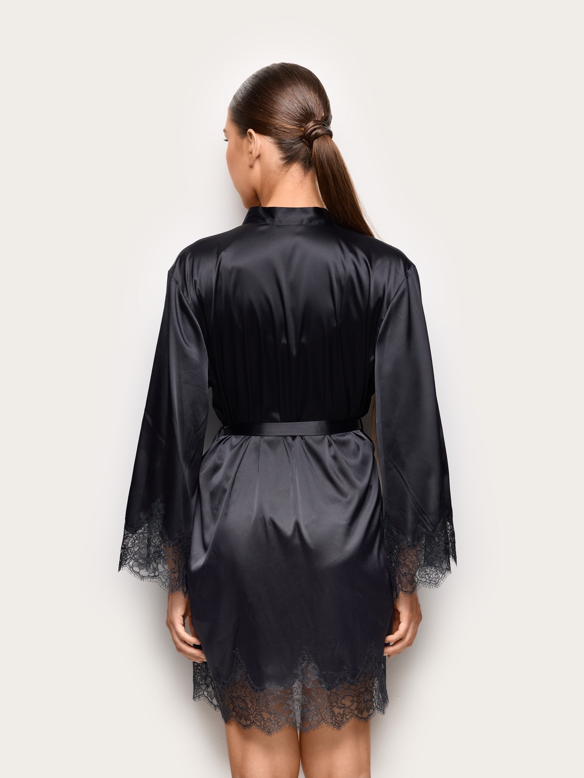 Midnight Satin Woman Kimono