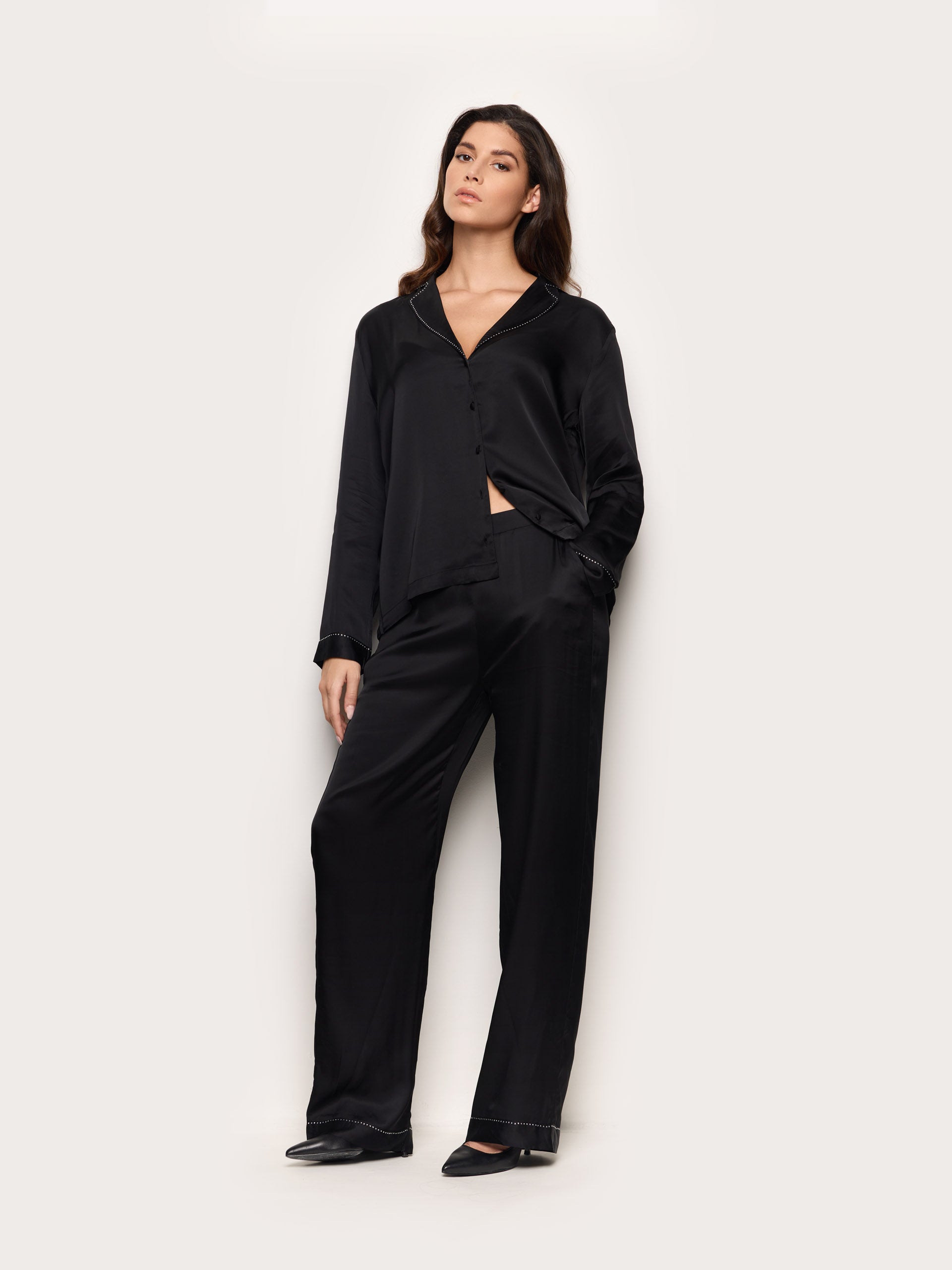 Bright Satin Trousers VISCOSE SATIN Woman