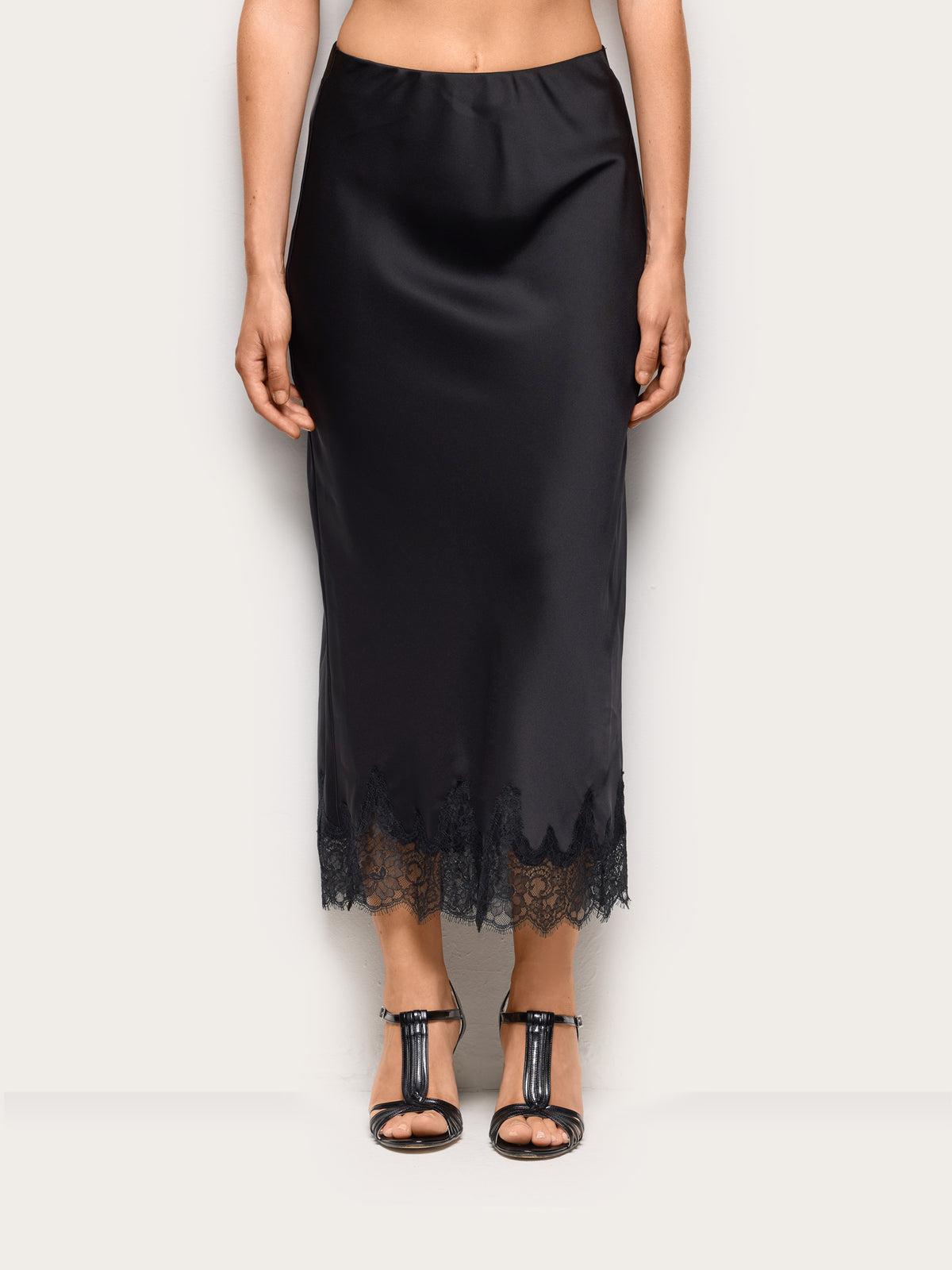 Midnight Satin Woman Skirts