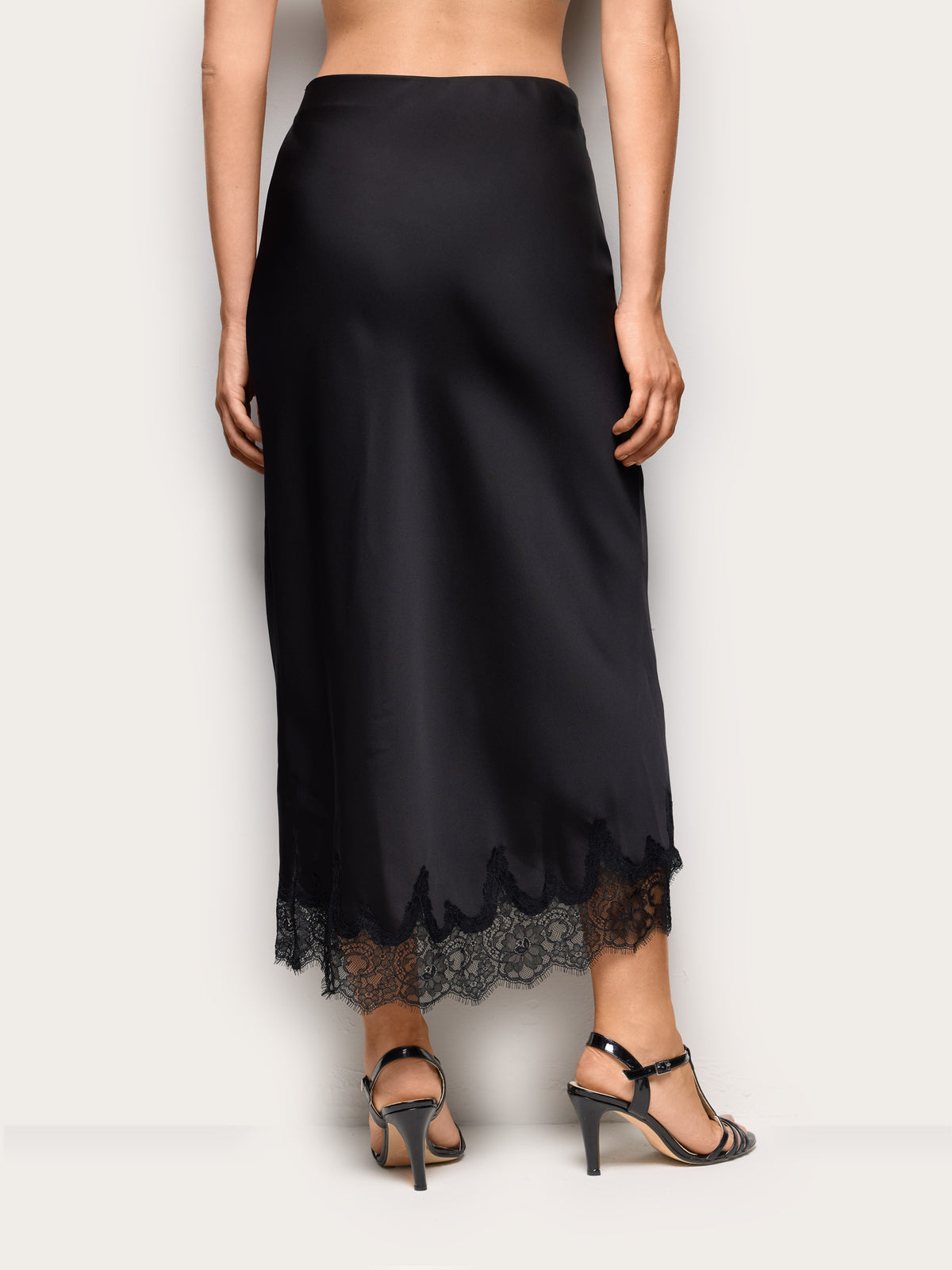 Midnight Satin Woman Skirts