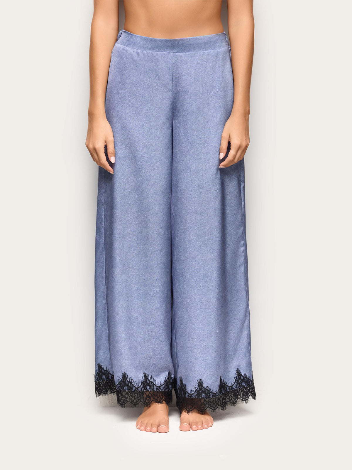 Denim Satin Woman Trousers