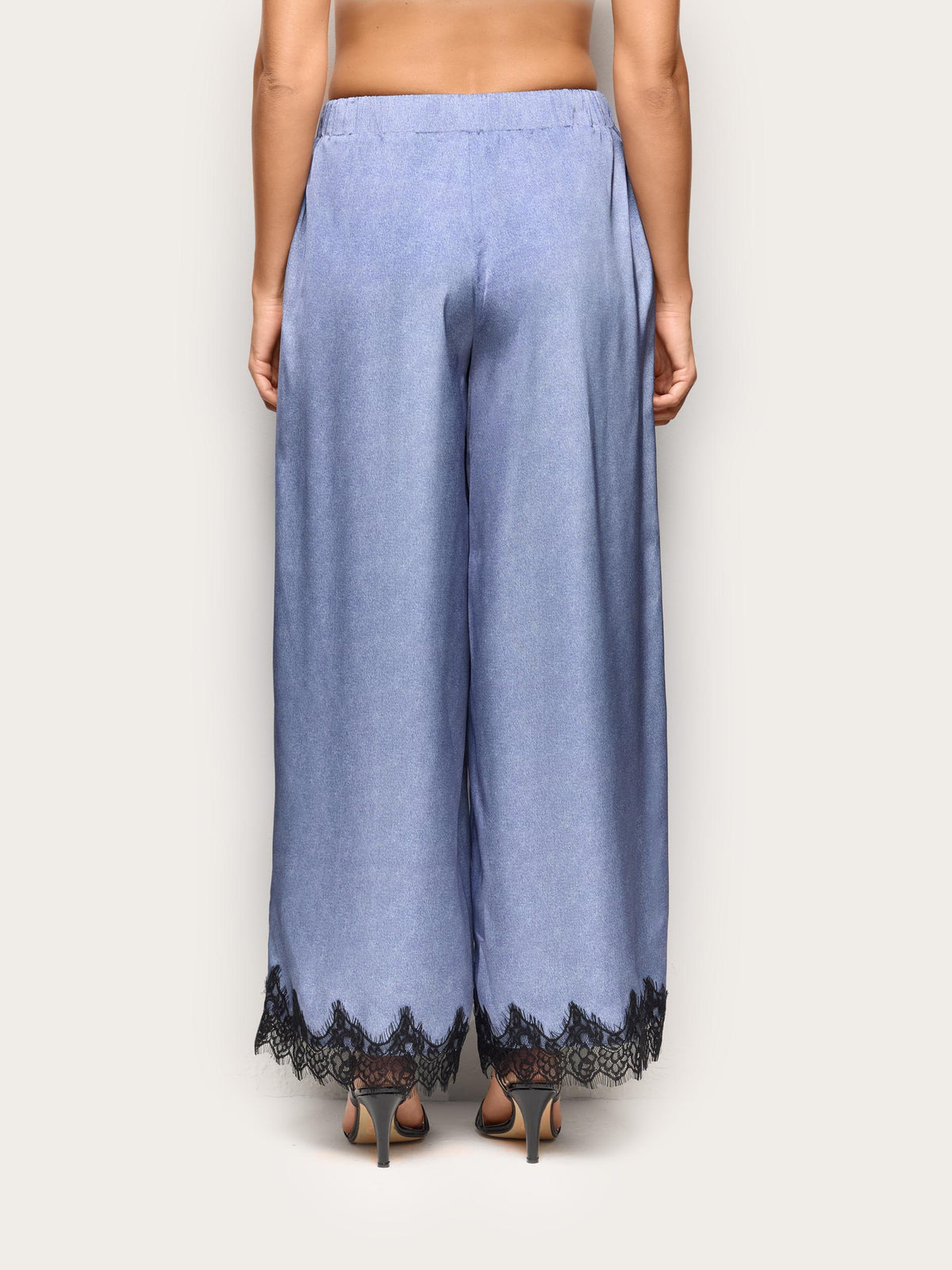 Denim Satin Woman Trousers