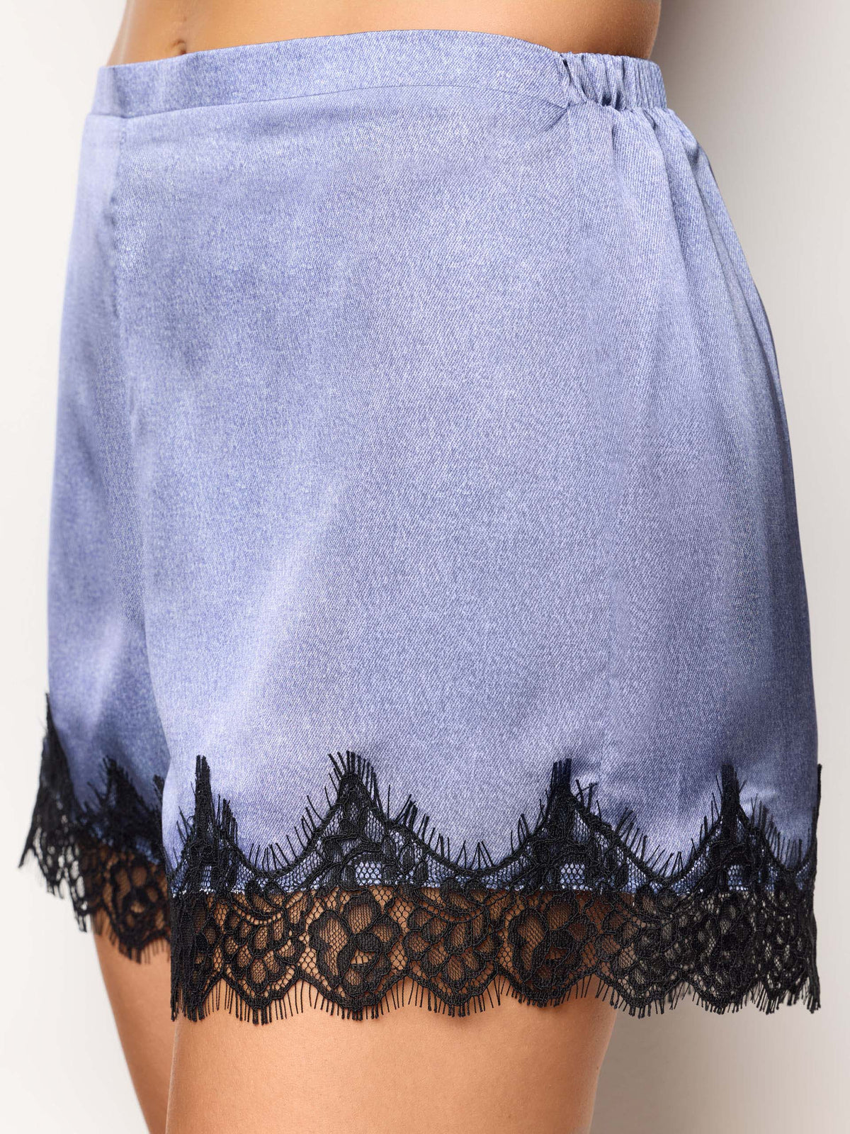 Denim Satin Woman Shorts