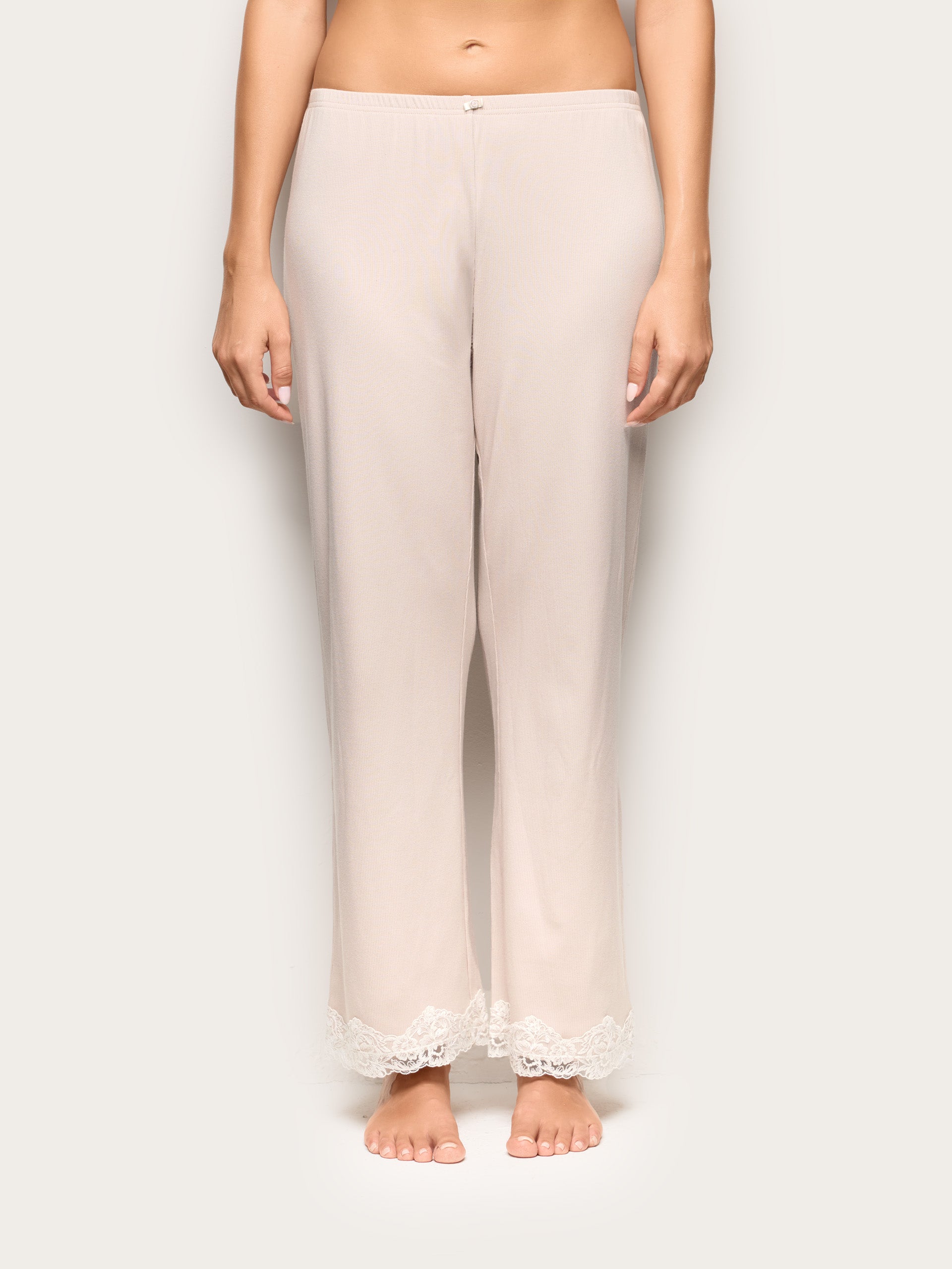 Basic Modal/Cotton Rib Woman Trousers
