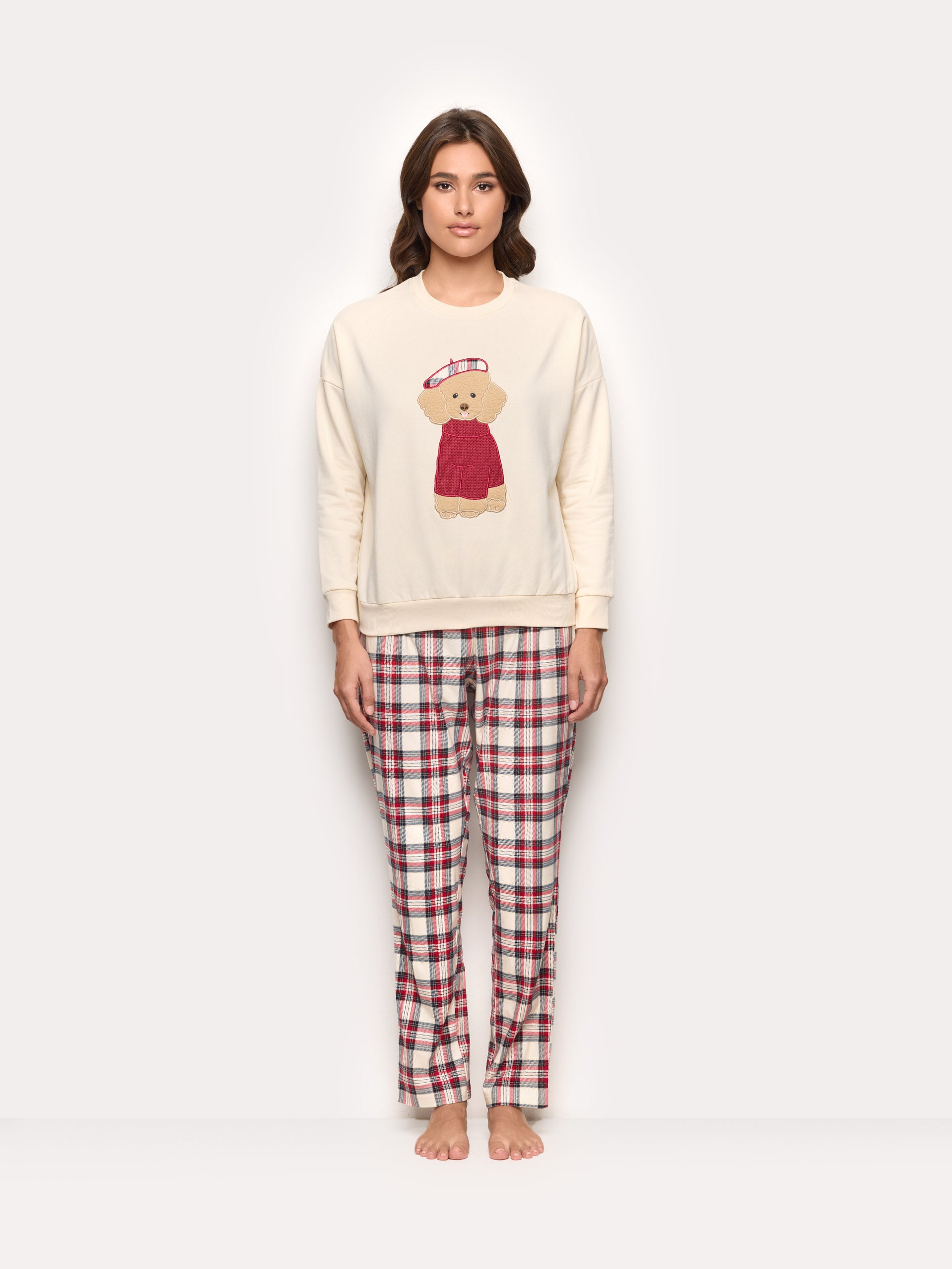 Winter Poodle Pyjamas INSIDE BRUSHED FRENCH TERRY Woman