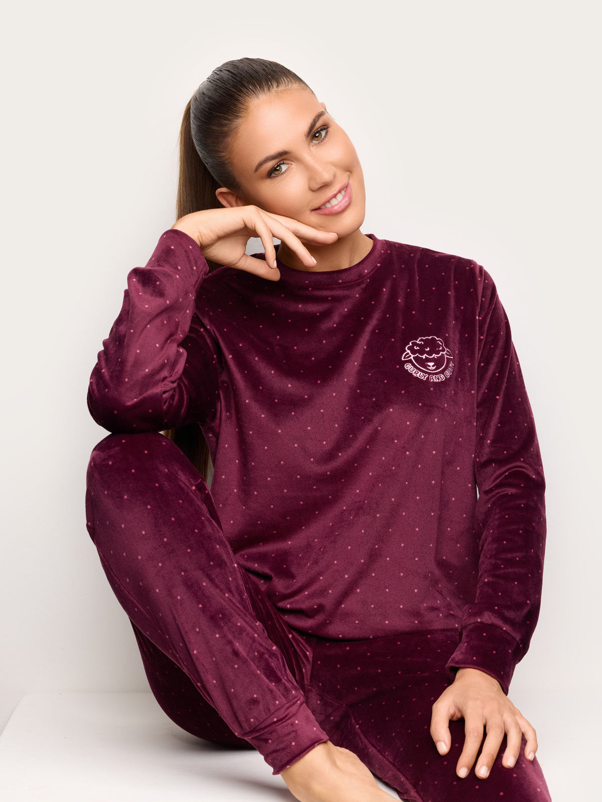 Curly And Cute Woman Pyjamas