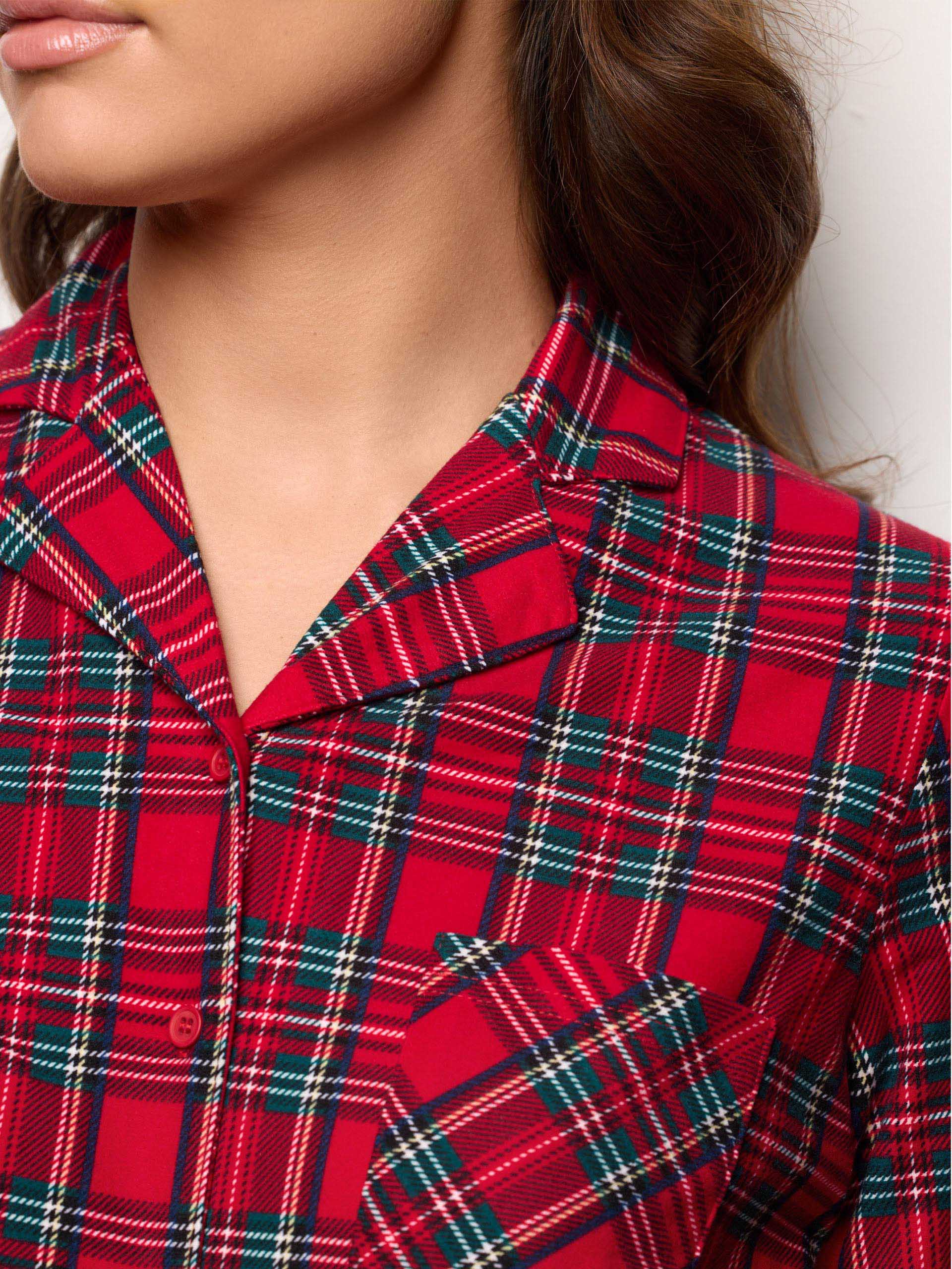 Tartan Family Pyjamas 01 MICROPILE  Woman