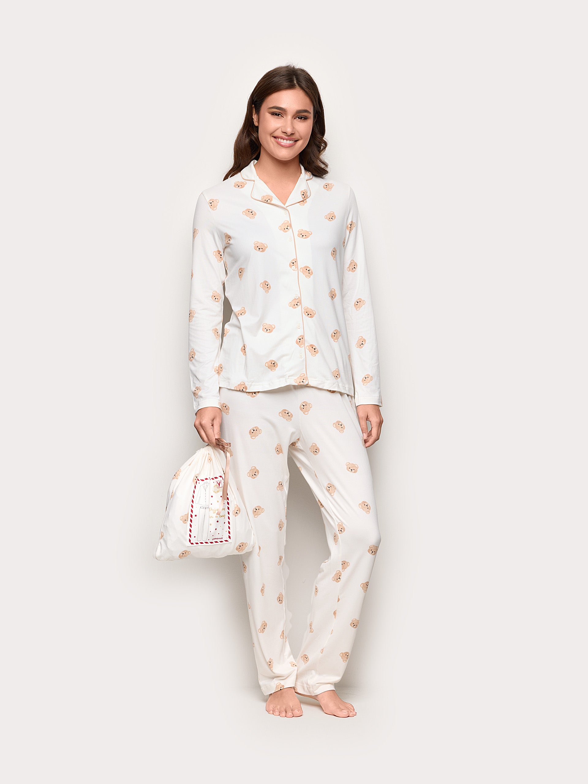 Apres Ski Pyjamas 05 HAND PEACH JERSEY Woman