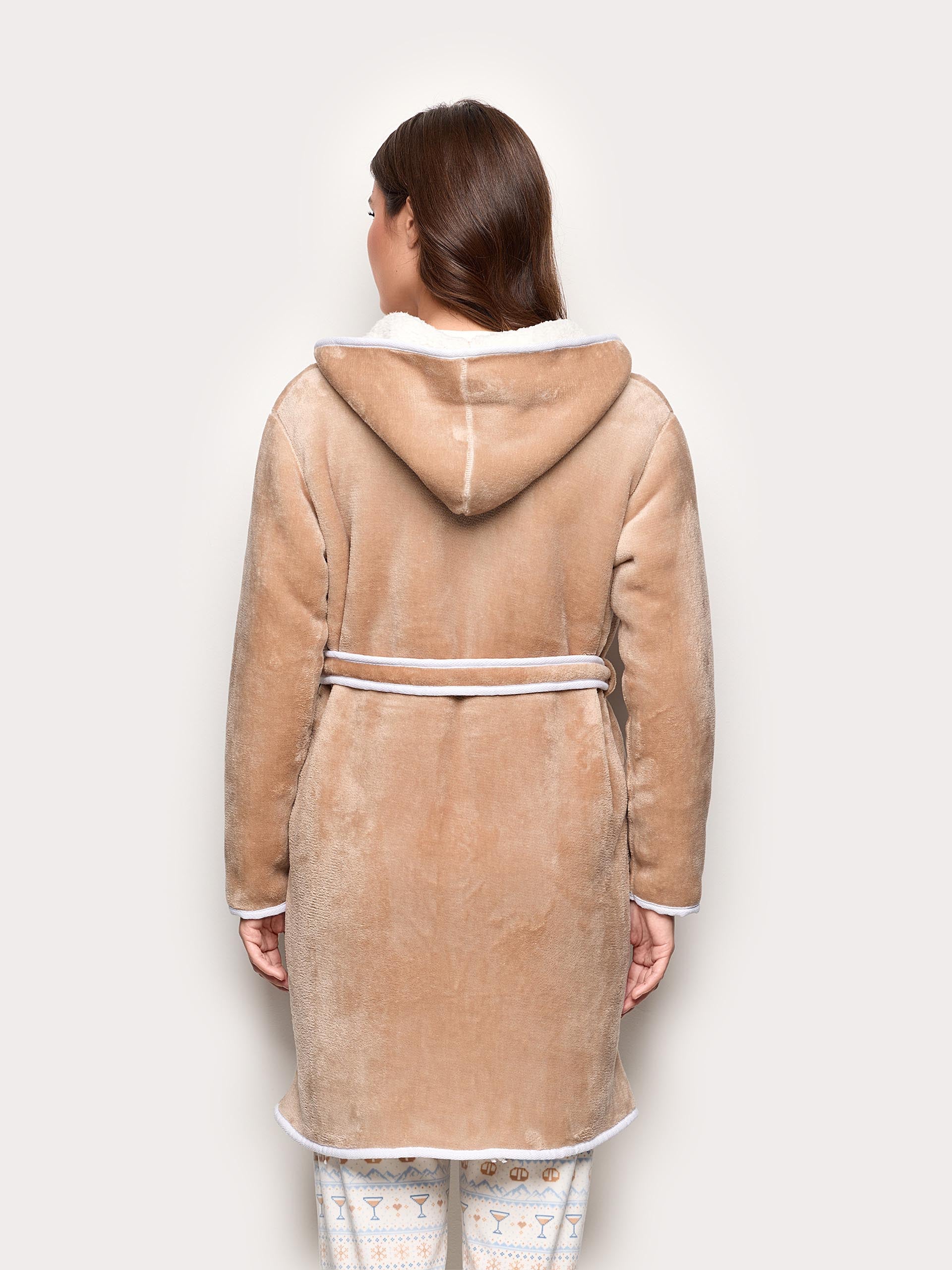 Apres Ski Nightgown Coral Terry Woman Camel