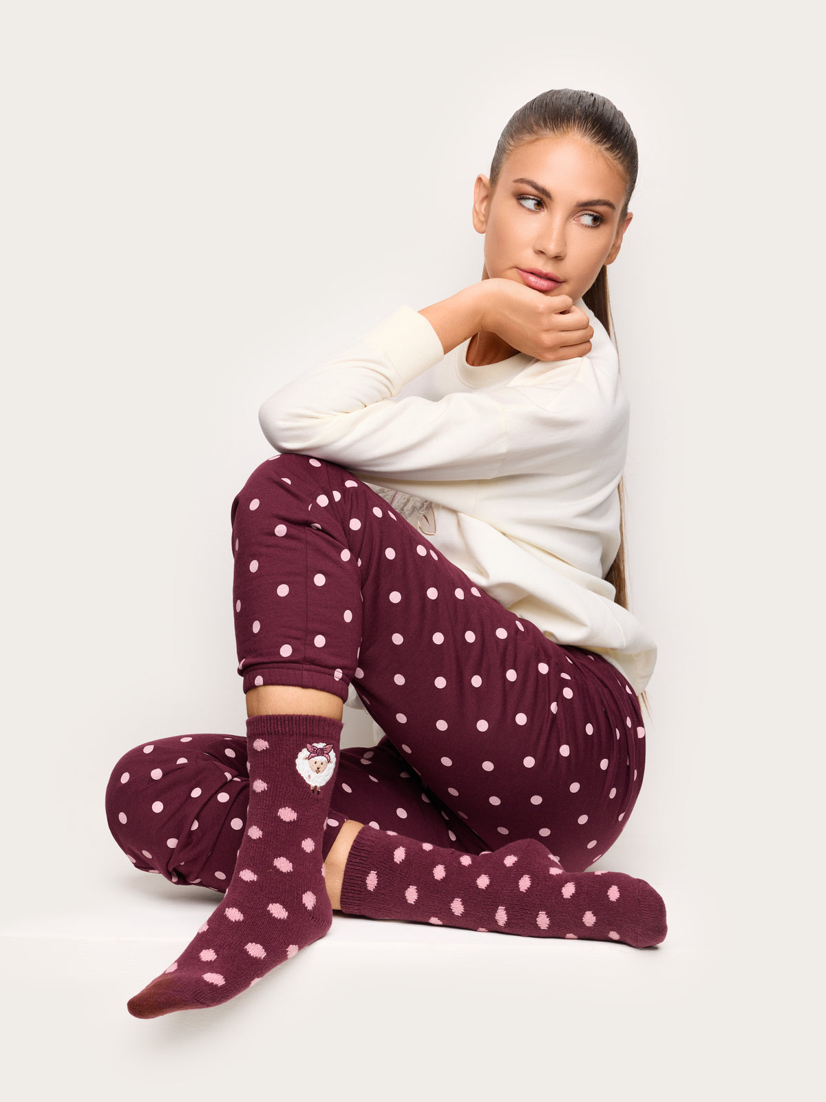 Curly And Cute Woman Socks